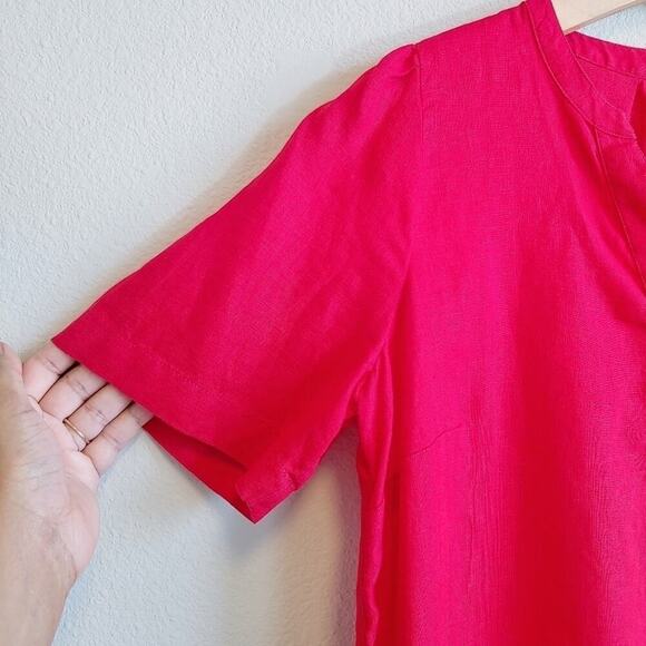 Charter Club Luxury Linen Short Sleeve Blouse Size M - Picture 2 of 8